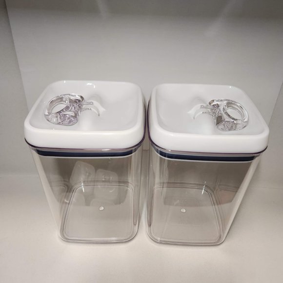 NEW Set of 2 Pantry Kitchen Food Storage with Lids Canister Storage Organizer - Picture 7 of 11